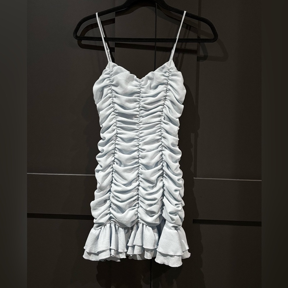 Lucy in the Sky Blue Ruched Sweetheart Mini Dress Sz XS (or 0) NWOT - Picture 6 of 9